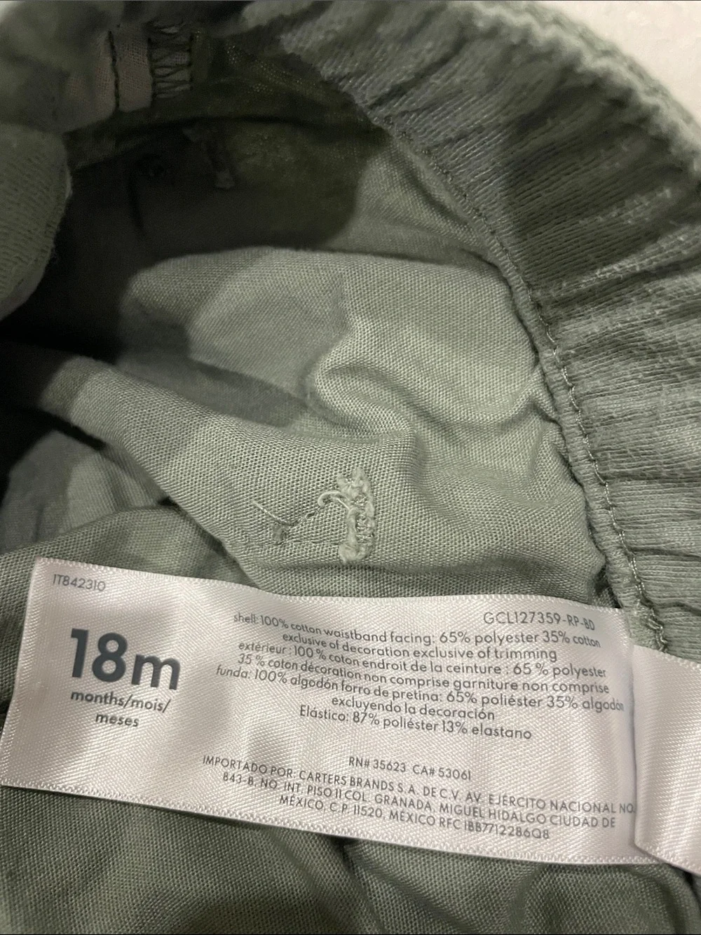 Carter's Sage Green Joggers